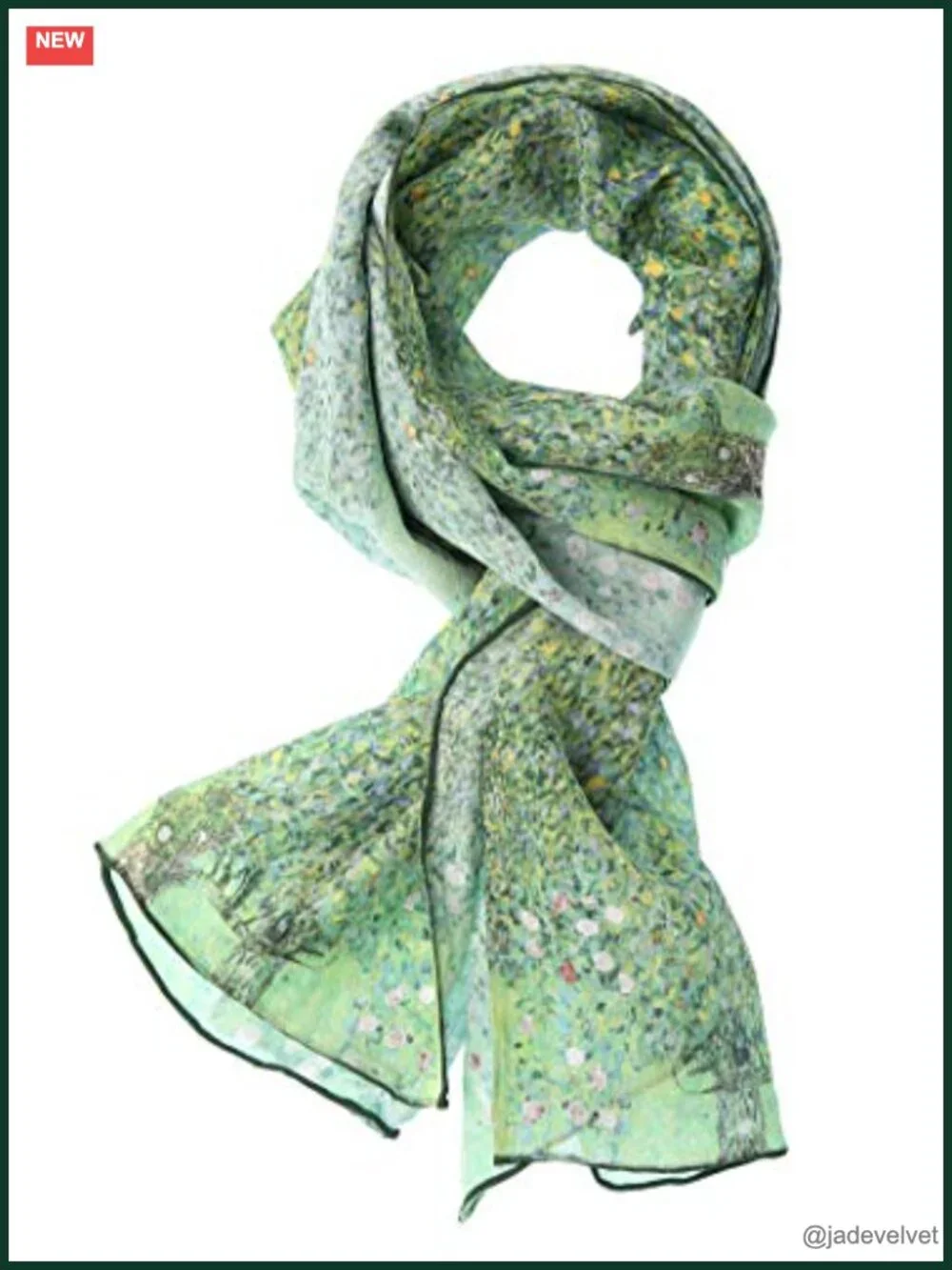 100% Silk Painted Scarf Van Gogh Monet Gau